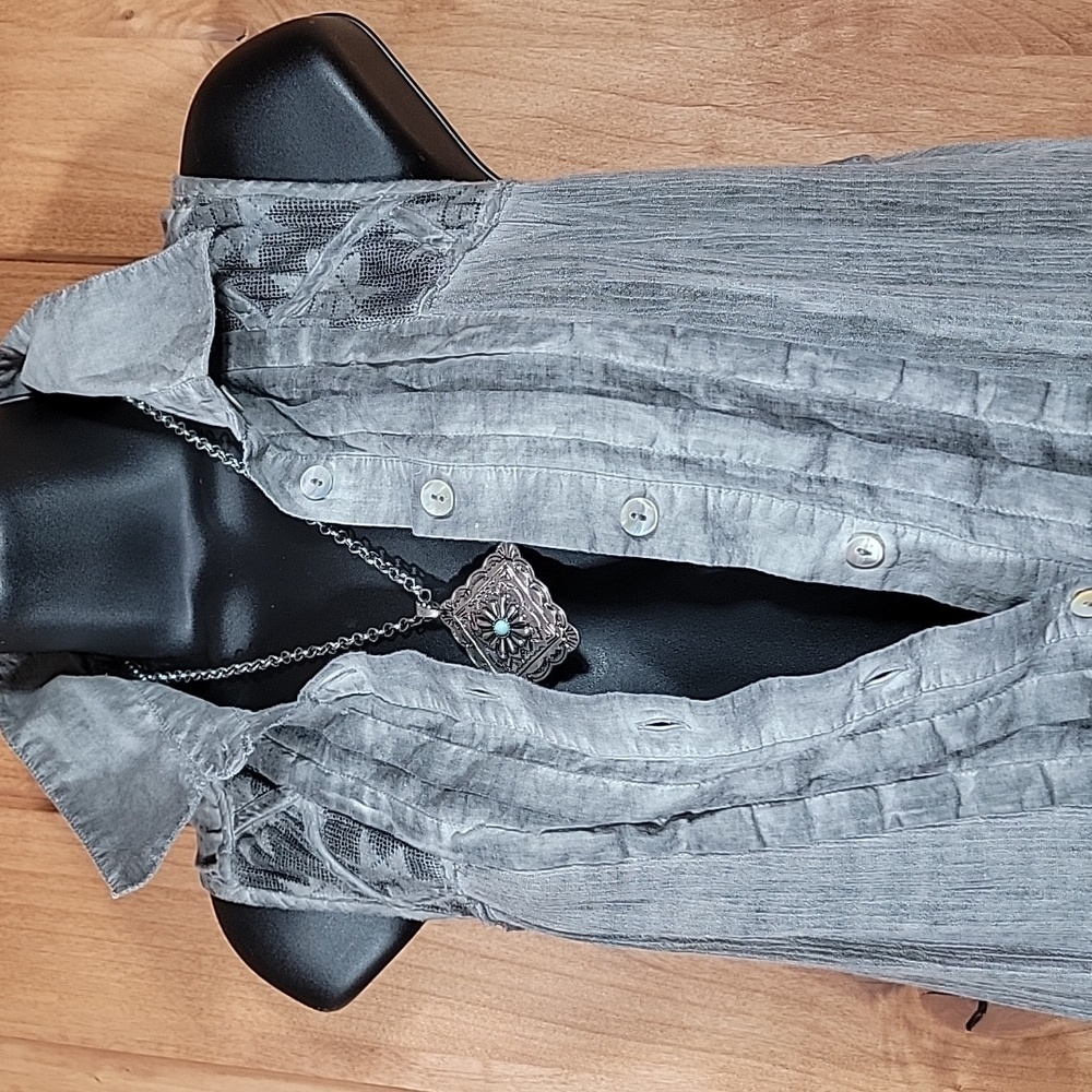 Free People Gray Sleeveless Tunic Top - Picture 1 of 13